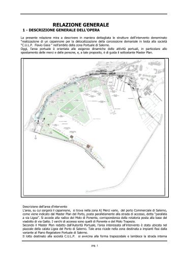 RELAZIONE GENERALE - Autorità Portuale di Salerno