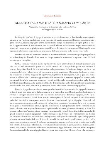 alberto tallone e la tipografia come arte - Alberto Tallone Editore
