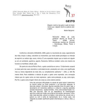 gesto - Revista Mimus