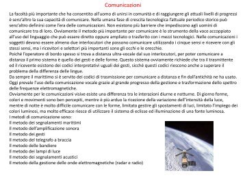 Comunicazioni - Pelagusplus.it