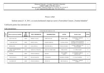 Proces verbal - Clubul Copiilor Sector 2