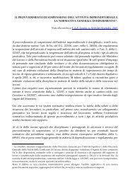 Il provvedimento di sospensione dell'attività ... - DPL Modena