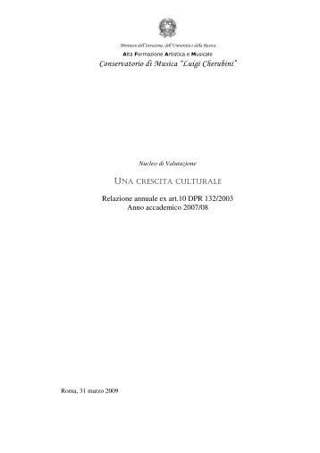 Relazione Annuale a.a. 2007/08 - Conservatorio di Firenze