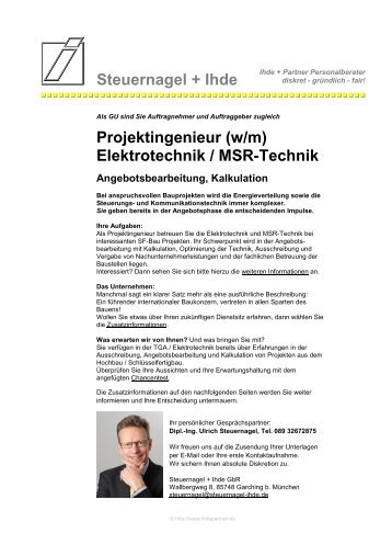 (w/m) Elektrotechnik / MSR-Technik - Ihde + Partner Personalberater