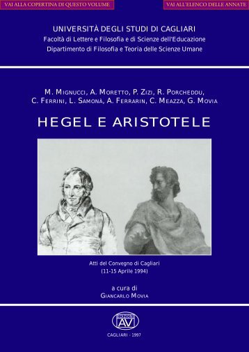 hegel e aristotele - Facoltà di Lettere e Filosofia - Università degli ...