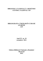 Bibliografia CIP - octombrie 2012