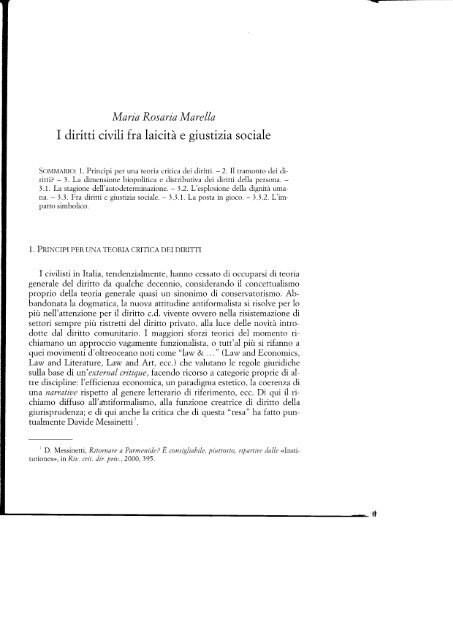 Maria Rosaria Marella I diritti civili fra laicità e giustizia sociale