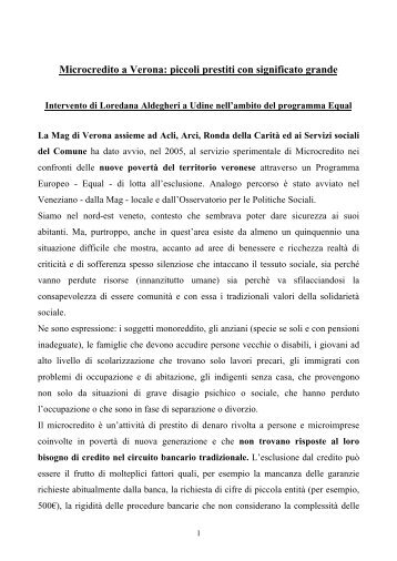 Clicca qui per leggere l'intervento di Loredana Aldegheri nell ... - Mag