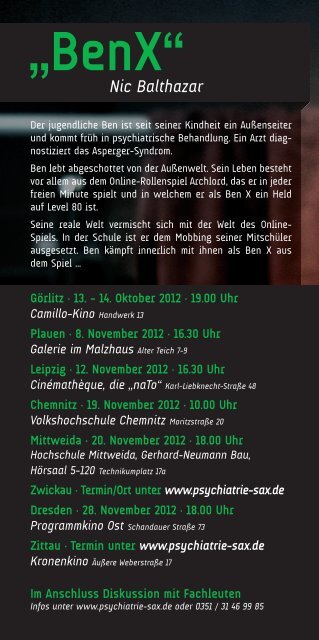 Kamera Sensibel Psychiatrie im Film- Eine Filmreihe für Sachsen