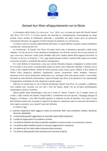 Samael Aun Weor appunt. con la storia - Nicola ... - Atmgnosi.org