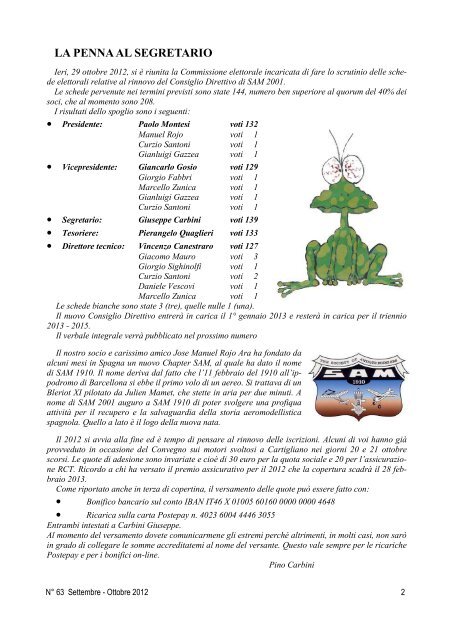 Notiziario di S.A.M. 2001