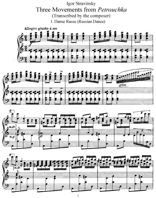 Stravinsky - Petrushka (3 movements arr. piano).pdf