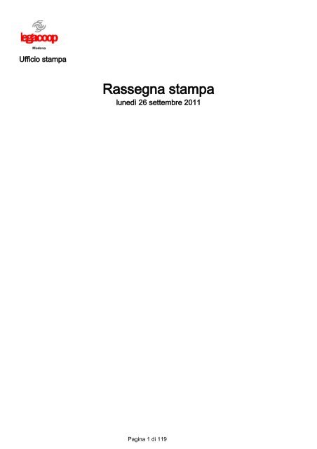 Rassegna stampa - Legacoop