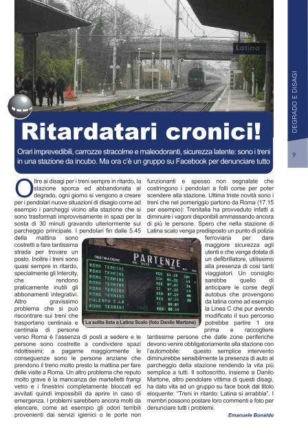 Stazione da rifare, treni sempre in ritardo: dura la ... - Latina per Strada