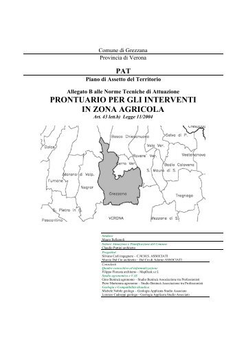 Prontuario per gli interventi in zona agricola - Comune di Grezzana