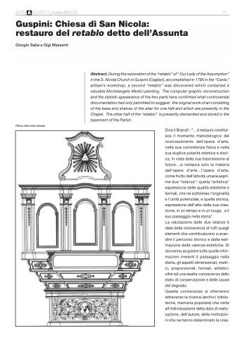 Chiesa di S. Nicola: restauro del retablo - Ordine degli Architetti ...