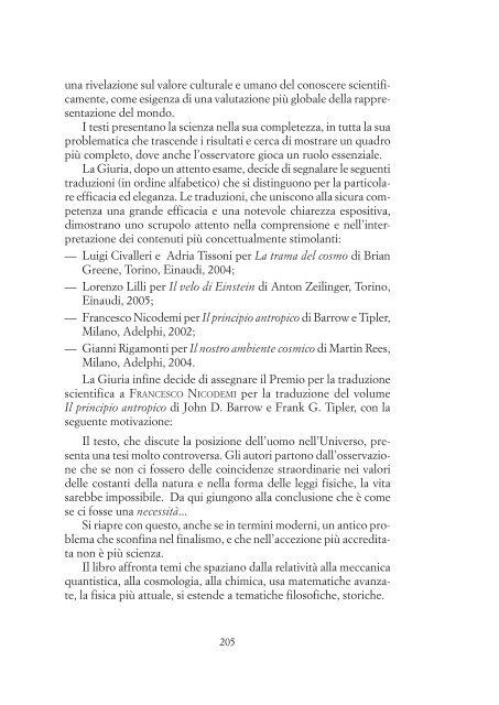 Relazione della Giuria 35^ edizione 2005 - Provincia di Padova