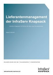 Lieferantenmanagement der InfraServ Knapsack - InfraServ GmbH ...