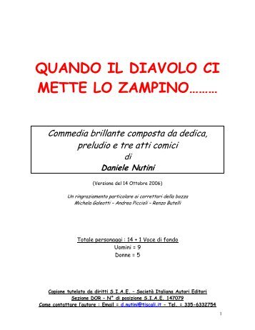 quando il diavolo ci mette lo zampino……… - compagnia la gioconda