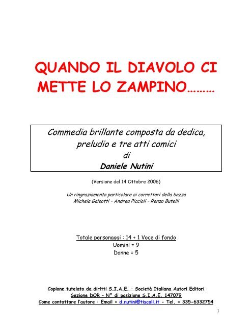 quando il diavolo ci mette lo zampino……… - compagnia la gioconda