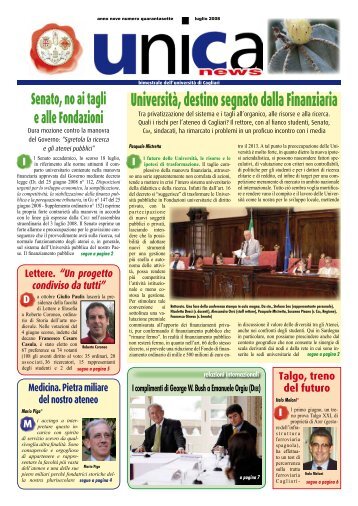 UnicaNews n° 47 - Università degli studi di Cagliari.