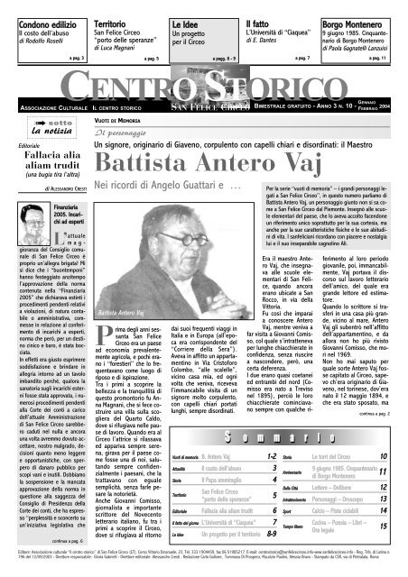 Battista Antero Vaj - Ass. cult. IL CENTRO STORICO