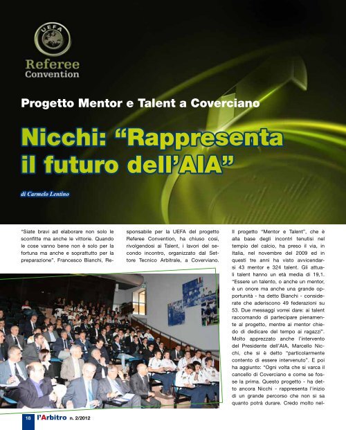 Rivista l'Arbitro 2/2012 - Associazione Italiana Arbitri