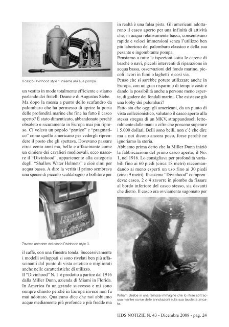 HDS NOTIZIE N. 43 - Dicembre 2008 - pag. 2 - Historical Diving ...