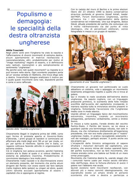pagg. 18-19 La destra oltranzista in Ungheria - Partito della ...