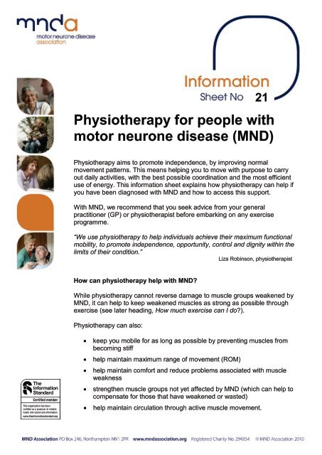 Physiotherapy for people with motor neurone disease (MND)