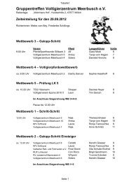 Zeiteinteilung - Voltigierzentrum Meerbusch eV