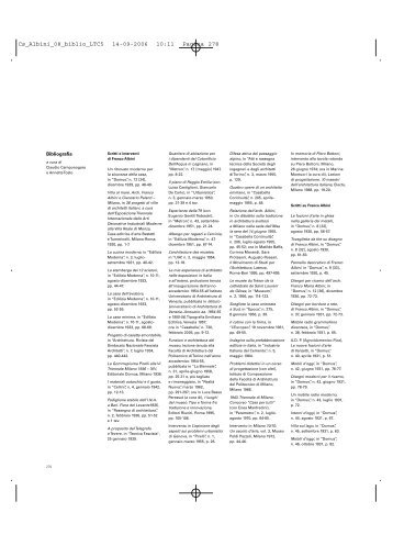 Bibliografia di Franco Albini Architetto - ACMA
