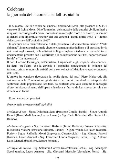 Lacco Ameno e l'isola d'Ischia - Gli anni - La Rassegna d'Ischia