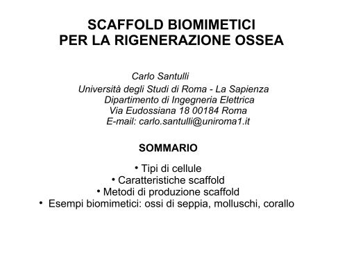 Scaffold biomimetici, Roma - carlo santulli home page