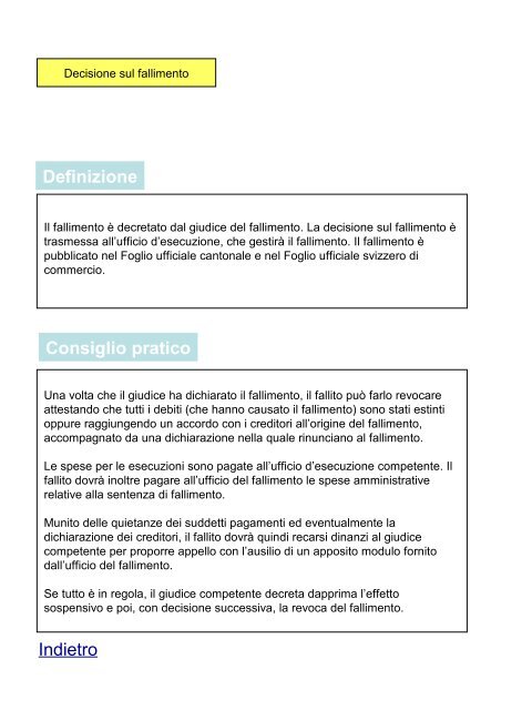 Decisione sul fallimento
