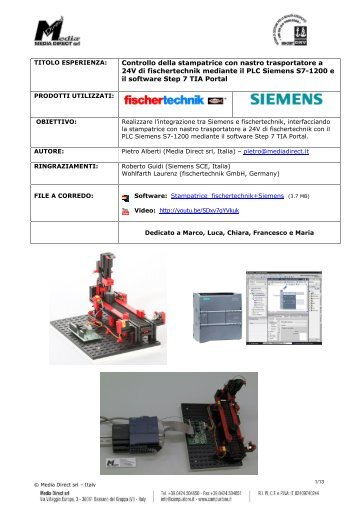 Controllo della stampatrice con nastro trasportatore a ... - Campustore