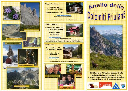 Depliant Anello Dolomiti Friulane - Rifugio Flaiban Pacherini