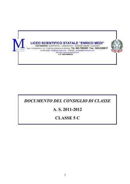 classe 5c - documento 15 maggio - Liceo "E. Medi"