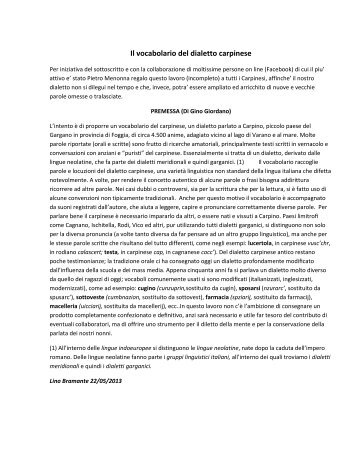 Dizionario carpinese - Giordano