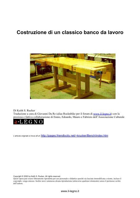 Costruzione Di Un Classico Banco Da Lavoro Da Falegname