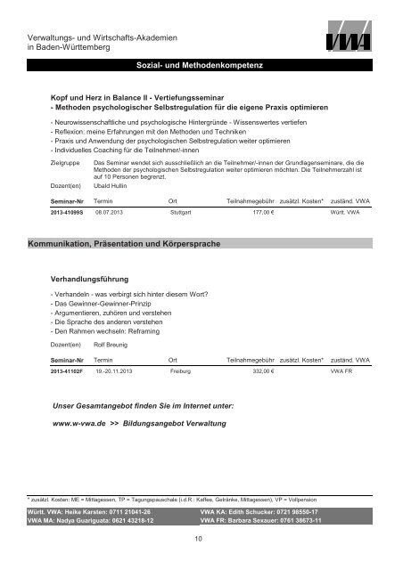 Sozial- und Methodenkompetenz - Württembergische Verwaltungs