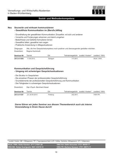 Sozial- und Methodenkompetenz - Württembergische Verwaltungs
