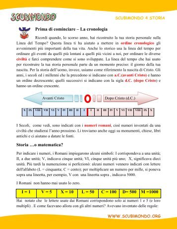 Prima di cominciare – La cronologia Storia …o ... - Scubimondo.Org