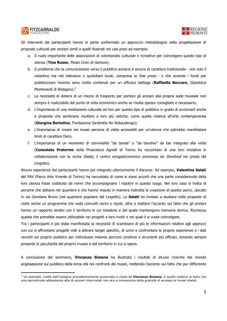 Report - Fondazione Fitzcarraldo