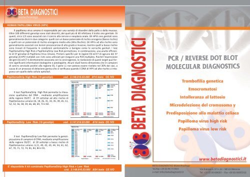 Reverse Dot Blot Molecular Diagnostic - Beta Diagnostici