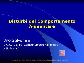 Salvemini - Disturbi del Comportamento Alimentare