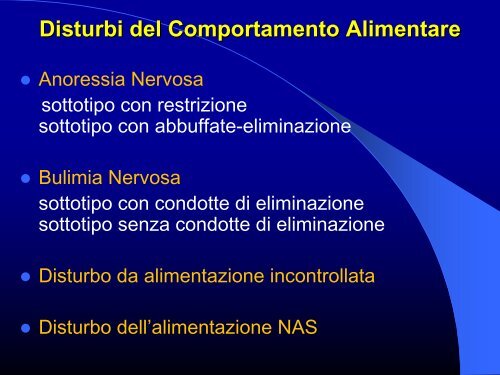 Salvemini - Disturbi del Comportamento Alimentare