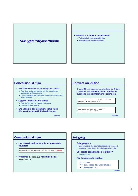 Subtyping e Polimorfismo