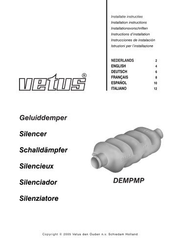 DEMPMP Geluiddemper Silencer Schalldämpfer Silencieux ... - Vetus