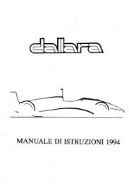 Page 1 Page 2 INDICE Dallara 394 h Dati tecnici > pag. Assetto ...